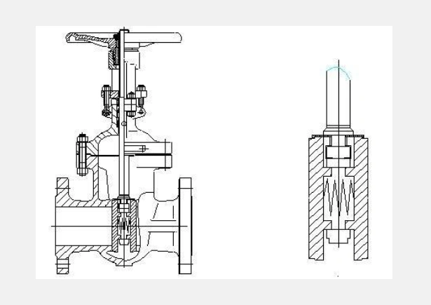 Schizzo della valvola a saracinesca