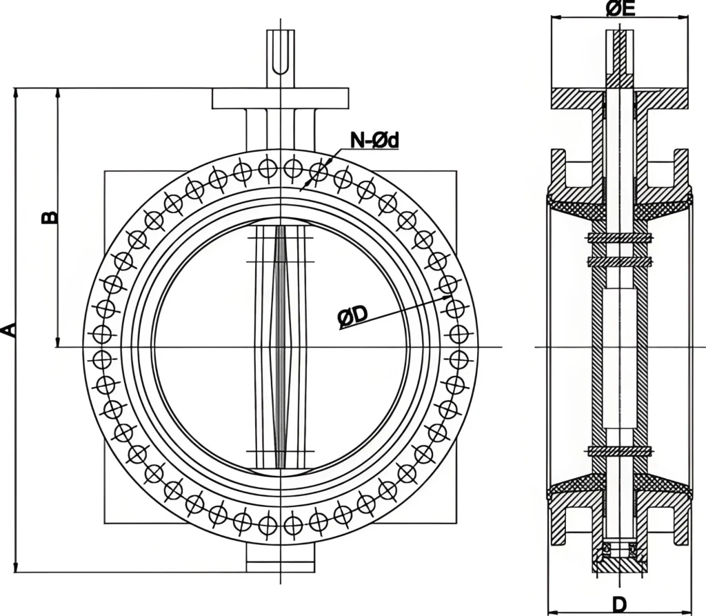 Butterfly Valve Cross-Section Diagram