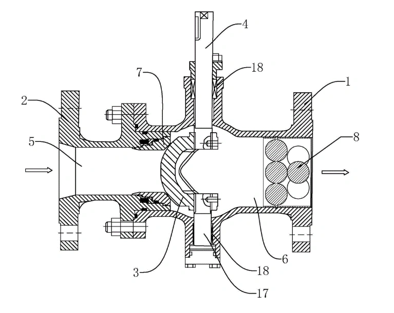 T-shaped three-way ball valve
