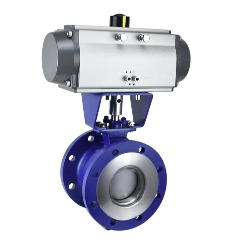 WCB Pneumatic Flanged V Type Ball Valve