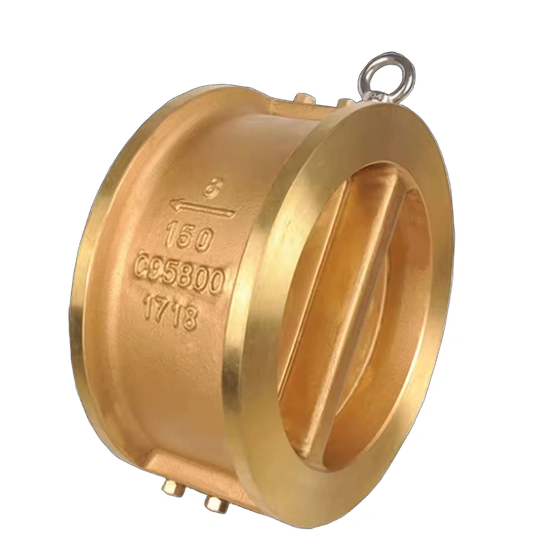 Dual Plate Brass Swing Check Valve 6 Inch Double Disc Bronze Wafer Check Valve