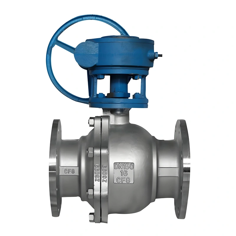 DN100 PN40 Carbon Steel SS304 Manual Metal Seal Float Flange Ball Valve