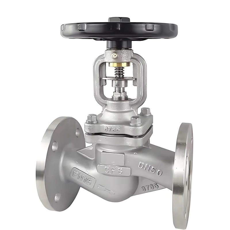 DN15~DN400 PN16~PN25 WCB Cast Steel Manual Bellow Seal Flange Globe Valve