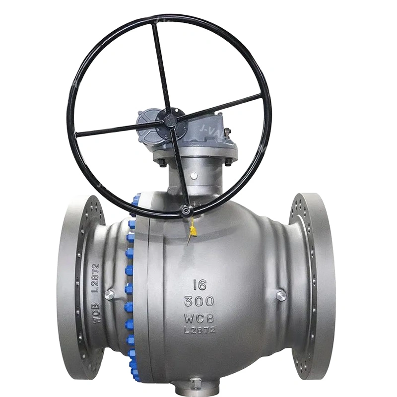 API6d 16inch Class 300 Cast Steel Wcb/Wcc/Lcc Gear Flanged Trunnion Ball Valve