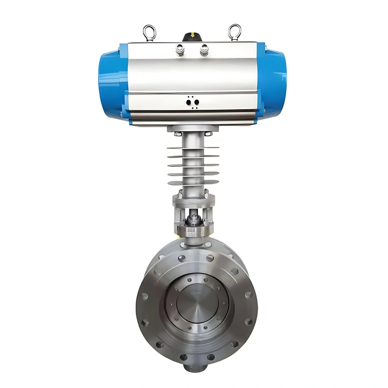 TIANYU DN250 PN16 pneumatic butterfly valve: triple eccentric, hard seal, -40~400℃. ATD-160 actuator for rapid control. Ideal for metallurgy, power, heating. Handles water, gas, steam. Durable, zero leakage, suitable for large pipelines. Customizable for specific high-temp needs.