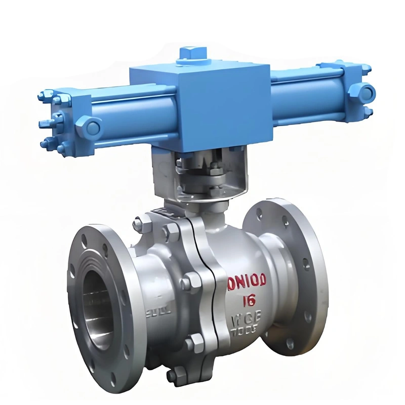 DN100 PN16 Flange CF8/WCB Trunnion Mounted Ball Valve With Hydraulic Actuator