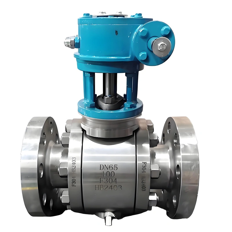 High Temperature/Pressure 304 Stainless Steel Resistant Manual Power Forged Three Piece Flanged Floating Ball Valve