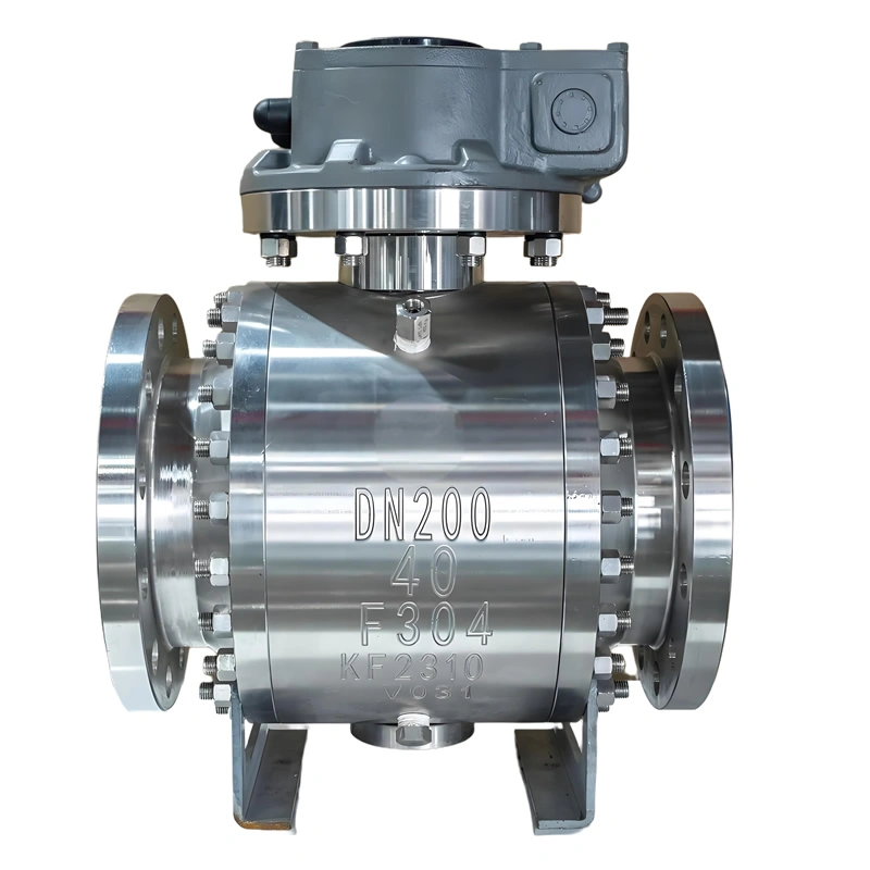 API/ASME DN200 PN40 Hard Seal Ball Valve F304 Stainless Steel Flanged Pneumatic Fixed Ball Valve