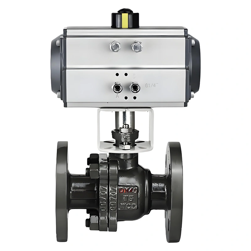 API ANSI 2in-16in DN50-DN400 PN10 PN16 CF8M Pneumatic Flanged Floating Ball Valve