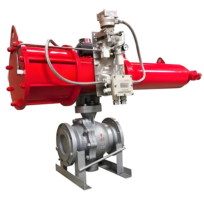 API6D/ASME/CE DN250 150LB Stainless Steel SS316/SS304 Side-Entry Fire-Safe Pneumatic Actuated Flange Ball Valve for Oil & Gas
