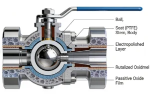Electrolytic Polishing Ball Valve Structural Diagram