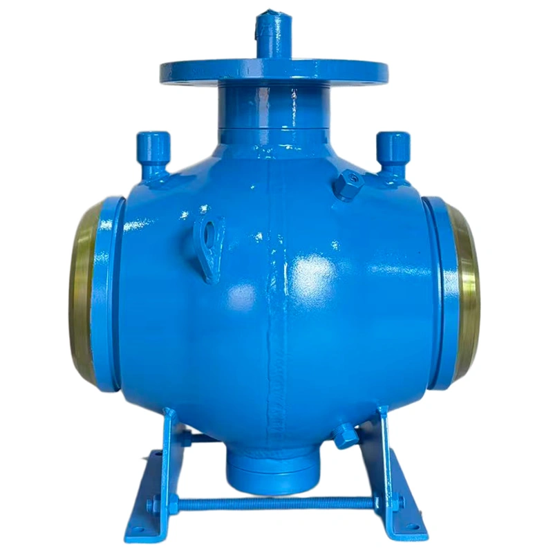 API 6D ASME B16.34 CE DN200/DN300/DN400 PN80 LF2 Carbon Steel Body 321 Stainless Steel Ball Full Welded Manual Stem Hard Seated Ball Valve