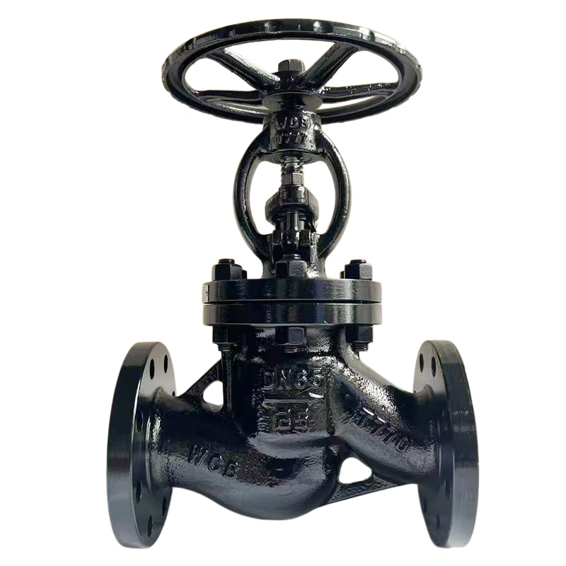 Válvula globo manual com volante, flangeada, em aço carbono fundido, com haste F6a e revestimento em LNT+13Cr, em conformidade com as normas API 602, ASME B16.34, GB/T 12235 e CE, DN65, PN25 e WCB.