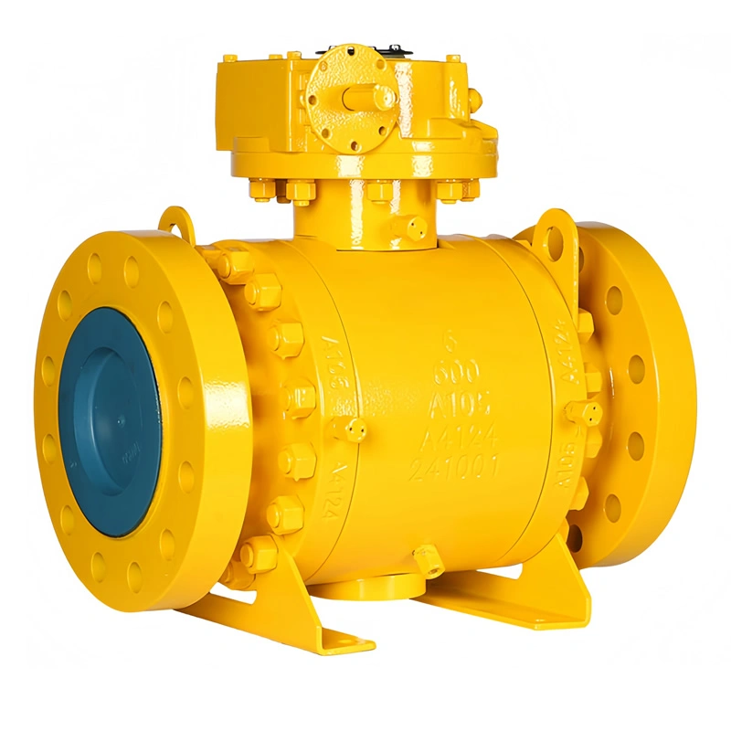 API 20“ Class1500LB A105 Zero Leakage Turbine Forged Steel Worm Gear 3PC 600 Pound Flange Trunnion Ball Valve