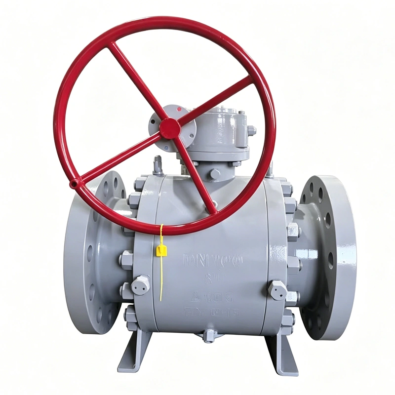 API 6D DN15-DN2000 Class 600 Flanged End Gear Operated High‑Pressure Forged Steel Trunnion‑Mounted Fixed Ball Valve