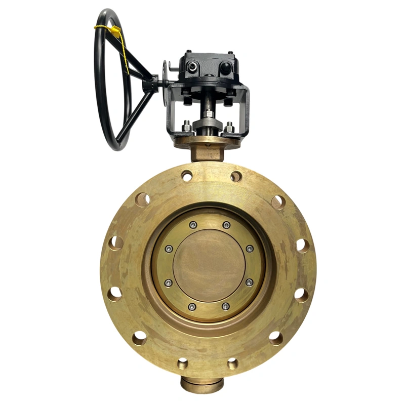 API 609 ASME B16.5 Class150 NPS10 ASTM B148 C95800 Nickel Aluminum Bronze Manual Double Offshore Eccentric Flanged Butterfly Valve